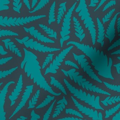 Lg Tossed Palapalai in Dark Turquoise, Pulelehua Palapalai Steady Blues Collection