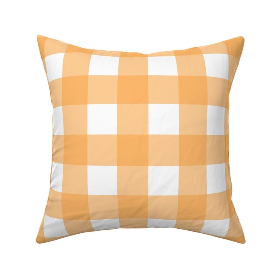 Large Orange Gingham - Orange and White check - 12 inch repeat