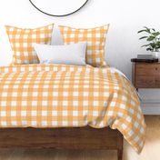 Large Orange Gingham - Orange and White check - 12 inch repeat