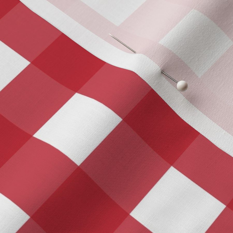 Medium scale red gingham - red and white check - 6 inch repeat