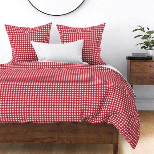 Small scale red and white gingham - red and white check - 3 inch repeat