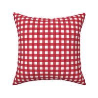 Small scale red and white gingham - red and white check - 3 inch repeat