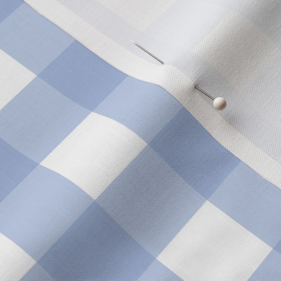 Medium scale sky blue gingham -  6 inch repeat