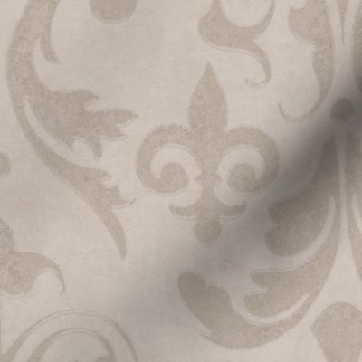 Vintage Damask Velvet Reverie Elegant Nostalgic Pattern In Light Beige