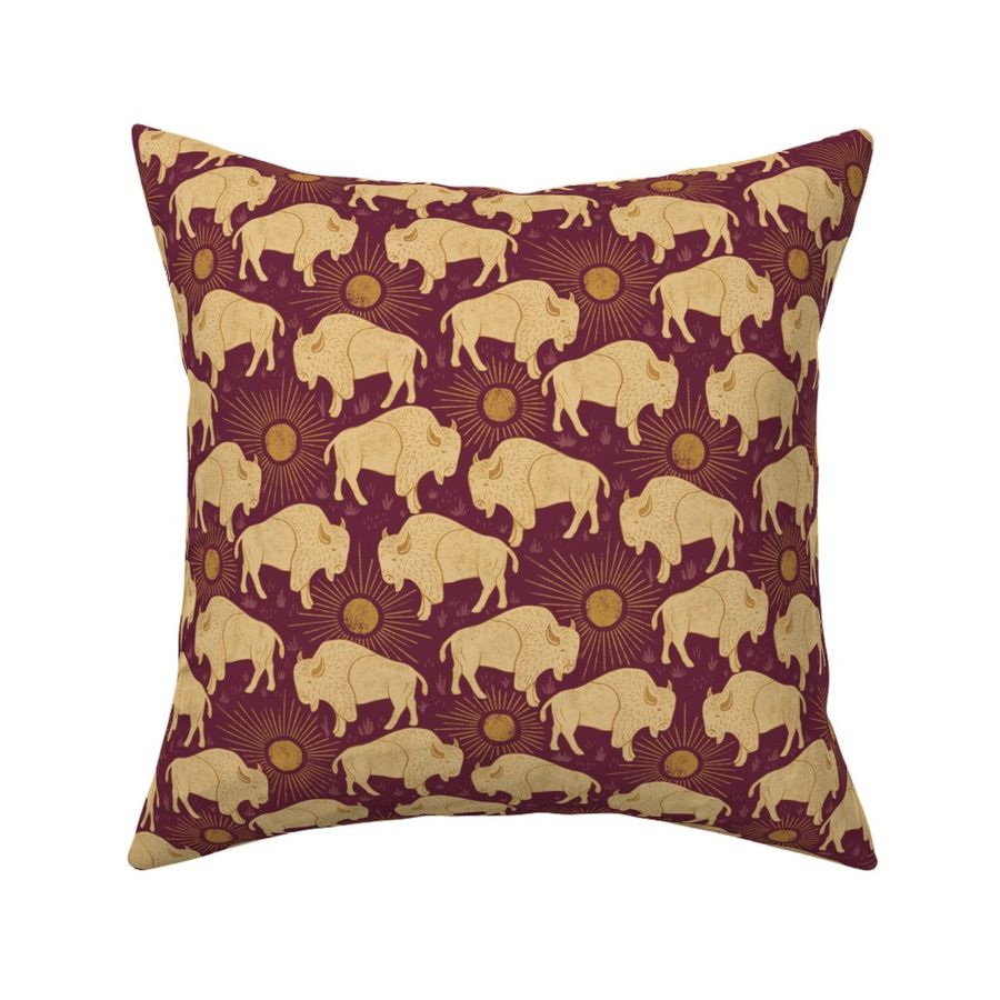 Bison - 6" medium - golden and burgundy 