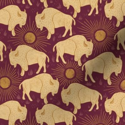 Bison - 6" medium - golden and burgundy 