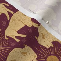 Bison - 6" medium - golden and burgundy 