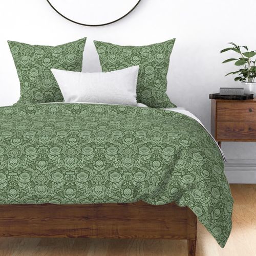 Victorian Floral Damask - green