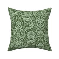 Victorian Floral Damask - green