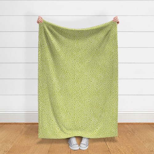 Bohemian Texture - Hand Drawn Shapes on Lime Green / Large