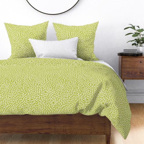 Bohemian Texture - Hand Drawn Shapes on Lime Green / Large