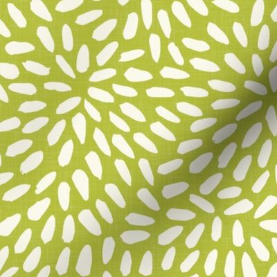 Bohemian Texture - Hand Drawn Shapes on Lime Green / Large