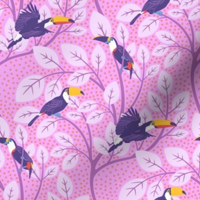 Toucan Bird - Light Pink - Tropical Fauna - Small