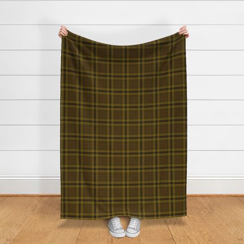 large-Plaid check tartan - Drab dark brown and yellow