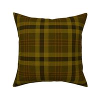 large-Plaid check tartan - Drab dark brown and yellow