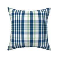 Sorcha Plaid Pattern - Dark Blue, Light Green, White - Summer Tartan Collection