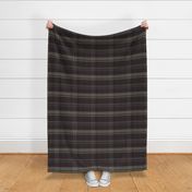 Iona Plaid Pattern - Grey Beige, Dark Brown, Dark Navy- Dark Academia Tartan Collection