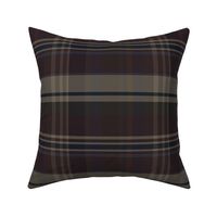 Iona Plaid Pattern - Grey Beige, Dark Brown, Dark Navy- Dark Academia Tartan Collection