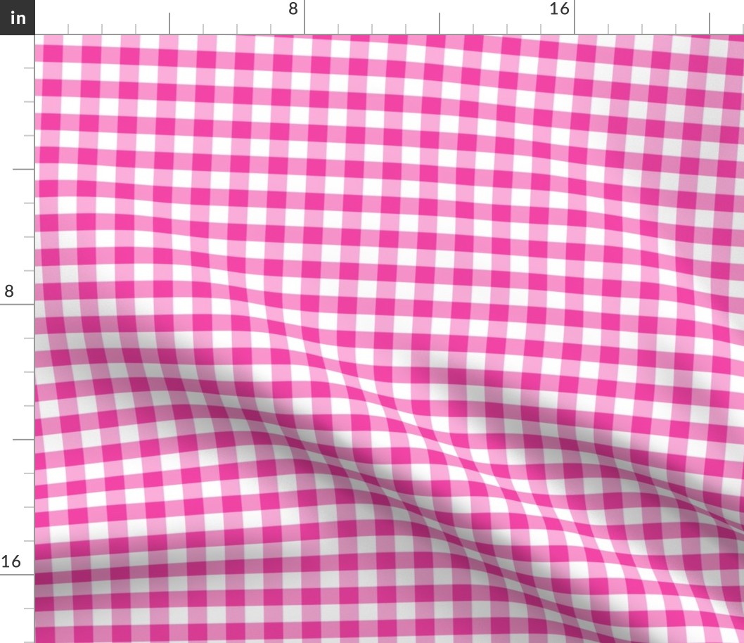 Barbie fuchsia plaid 1x1