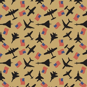 Planes & Flags Non-Directional Wallpaper