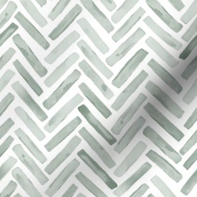  jumbo - Silvermist Pale sage Green - Painted Chevron Herringbone