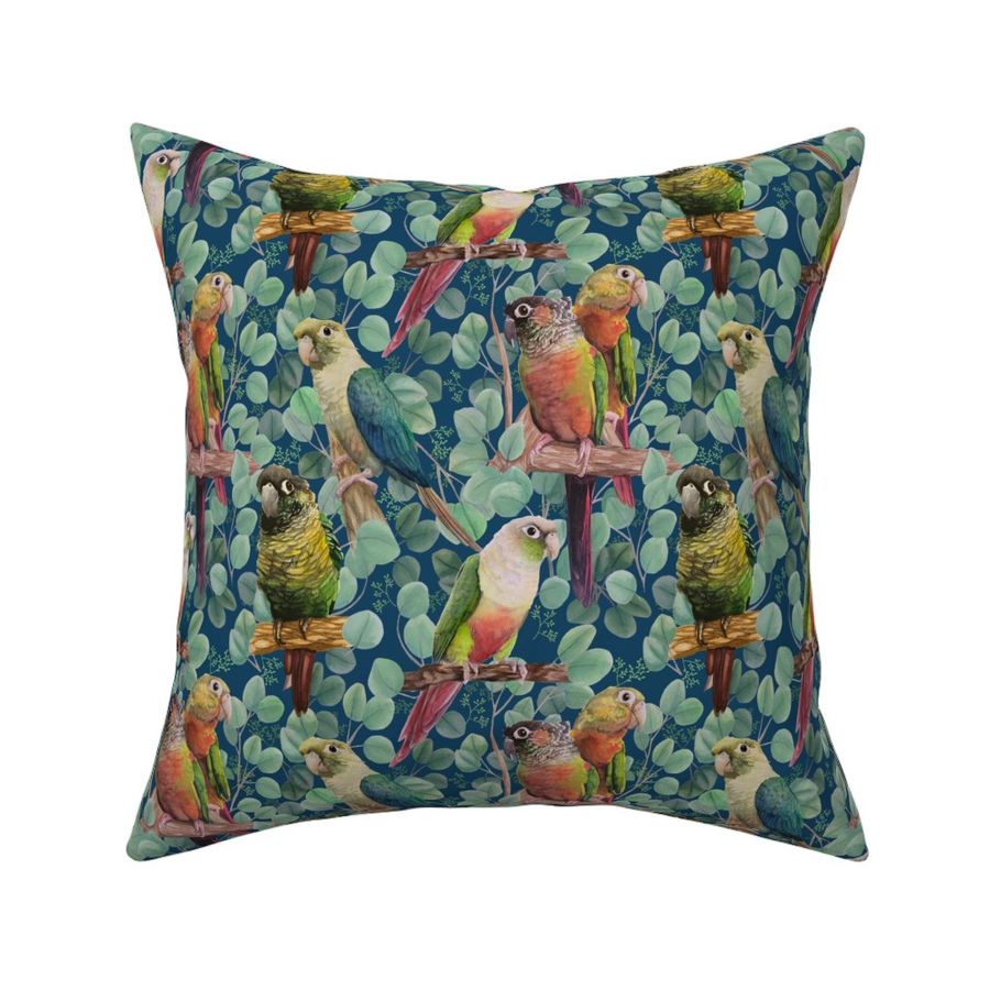 conure pattern-deep blue