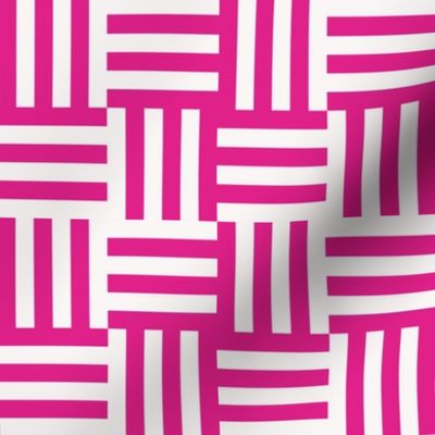 Smaller scale woven checker board in bright  magenta pink