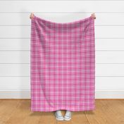 Smaller scale woven checker board in bright  magenta pink