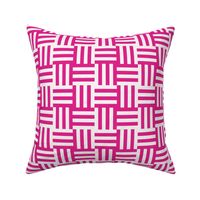 Smaller scale woven checker board in bright  magenta pink