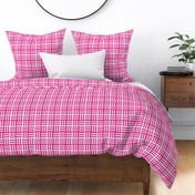 Smaller scale woven checker board in bright  magenta pink