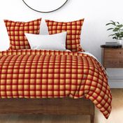 Cabin core rustic warm and joyful plaid with burlap texture rich russet reds, and yellows 6” repeat