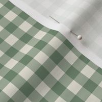  3/8" Gingham: Powdery Forest Gingham Check, Green Buffalo Plaid, Buffalo Check