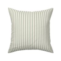 Seeded Stripe: Forest Green & Off White Beaded Stripe, Thin Stripe