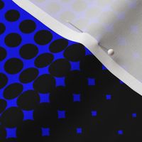 CMYK halftone gradient - black-blue-cyan-white