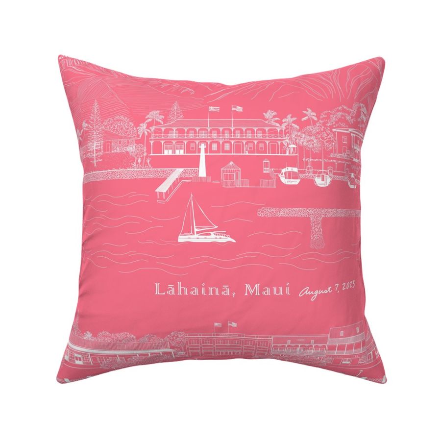 LAHAINA MAUI STRONG WHITE ON PINK