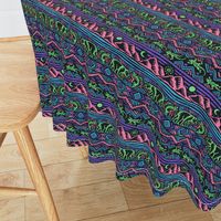 Mangatsika Mountain Stripe - 6" medium - green, pink, purple, and blue on charcoal 