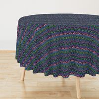 Mangatsika Mountain Stripe - 6" medium - green, pink, purple, and blue on charcoal 