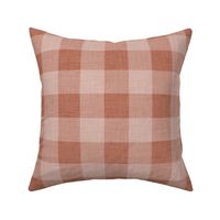 Terracotta- Gingham- Large- 2 Inches- Buffalo Plaid- Vichy Check- Neutral Checked- Linen Texture- Fall- Autumn-Thanksgiving- Cozy Cottage- Cottagecore- Earthy Tones-Cinnamon- Copper- Reddish Brown- Bunt Orange