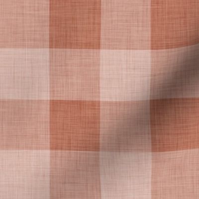 Terracotta- Gingham- Large- 2 Inches- Buffalo Plaid- Vichy Check- Neutral Checked- Linen Texture- Fall- Autumn-Thanksgiving- Cozy Cottage- Cottagecore- Earthy Tones-Cinnamon- Copper- Reddish Brown- Bunt Orange