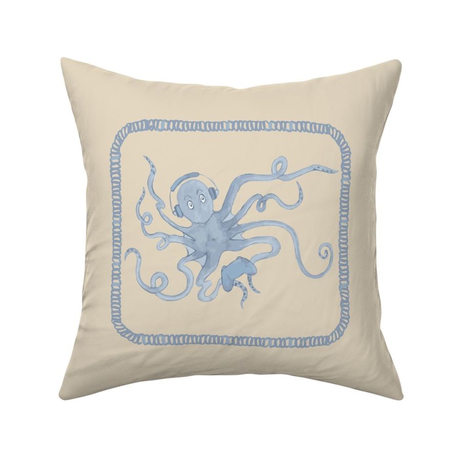 Sea Monster Gamer Throw Pillow