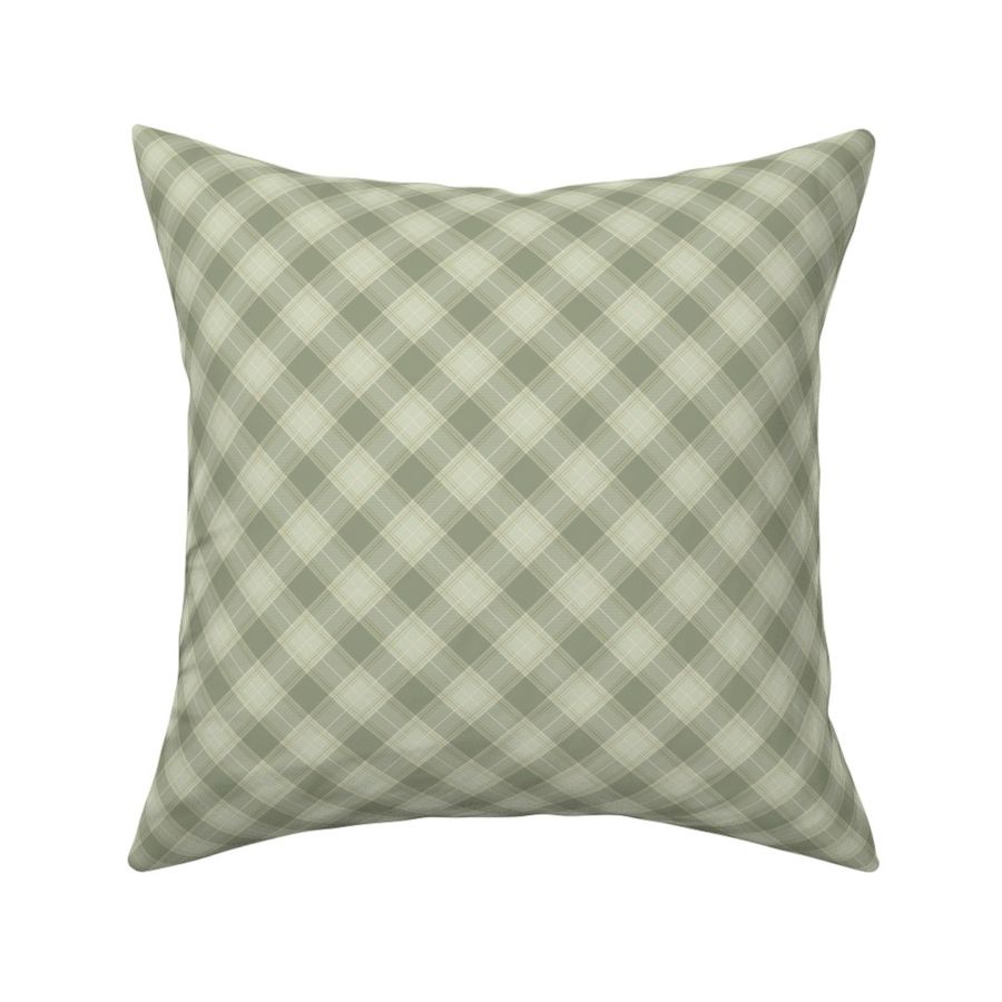 Sage Stucco Diagonal Plaid Small Scale