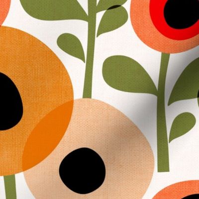 Mid Century Poppy Abstract - orange 