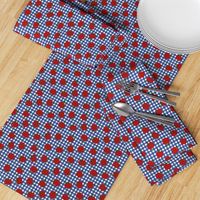 Apples on blue gingham 