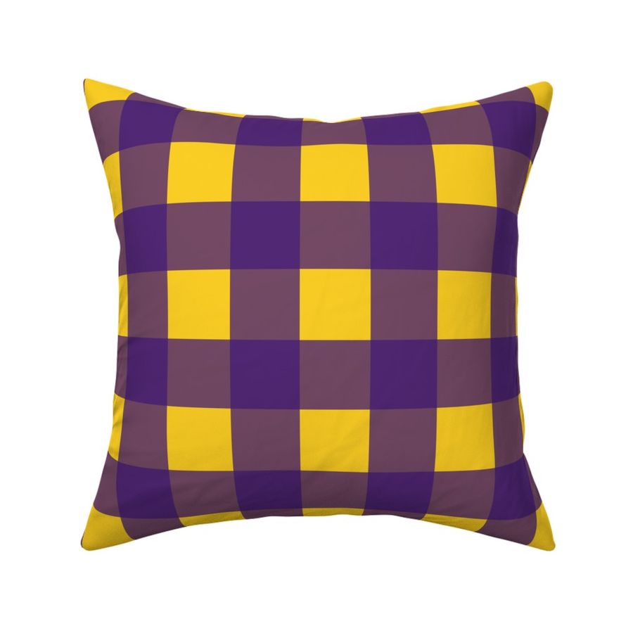 Gingham Plaid Purple and Gold Louisiana Wallpaper