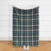 Plaid in neutral dark green and cream 