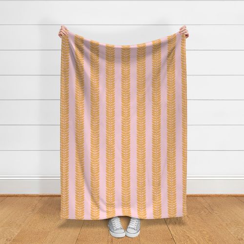 Palm leaf stripe with dots/vibrant orange and blush/medium 