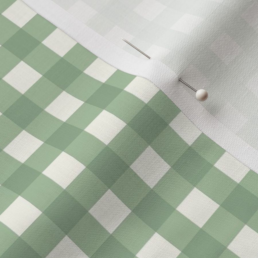 Small Scale Gingham Checker Happy Holidays Coordinate in Green