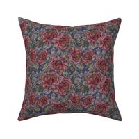 Small - Peony Bliss Garden Muted - Navy