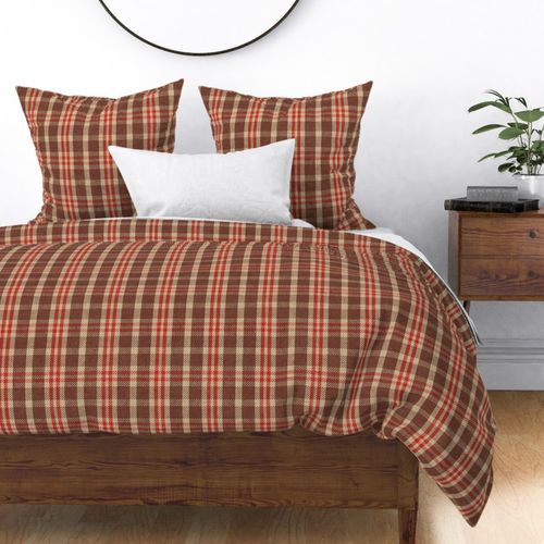 North Country Plaid - jumbo - brown, oatmeal, and red 