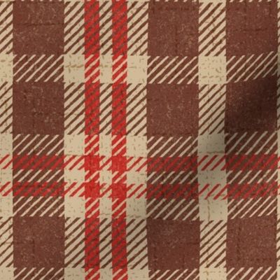 North Country Plaid - jumbo - brown, oatmeal, and red 